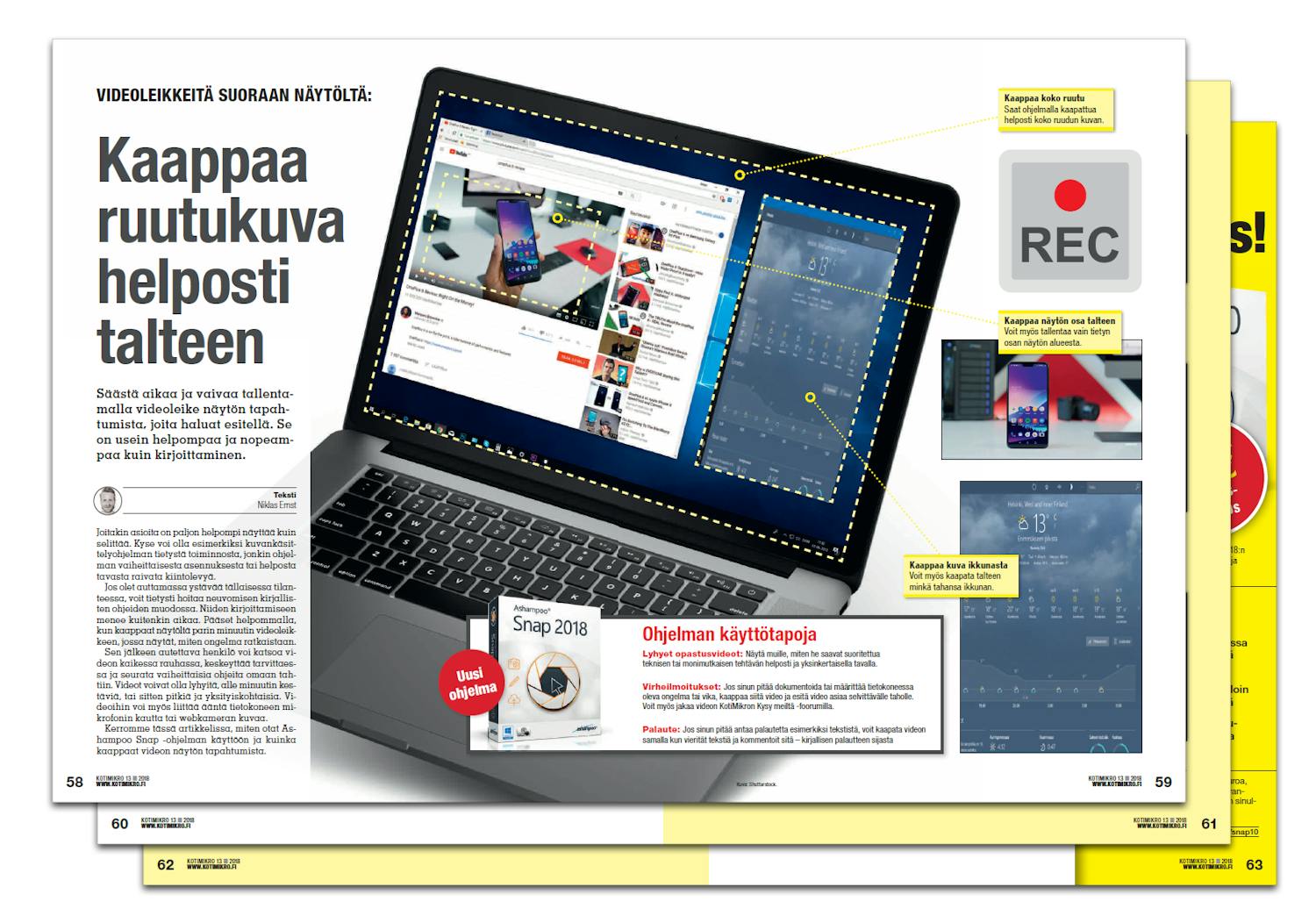 LUE LISÄÄ LEHDESTÄ Kaappaa ruutukuva helposti talteen